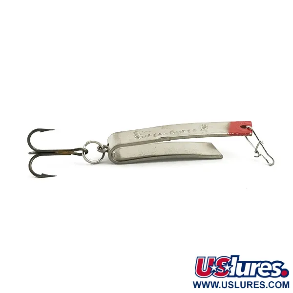 Vintage  South Bend Super-Duper 503, 1/8oz Nickel / Red fishing spoon #5950