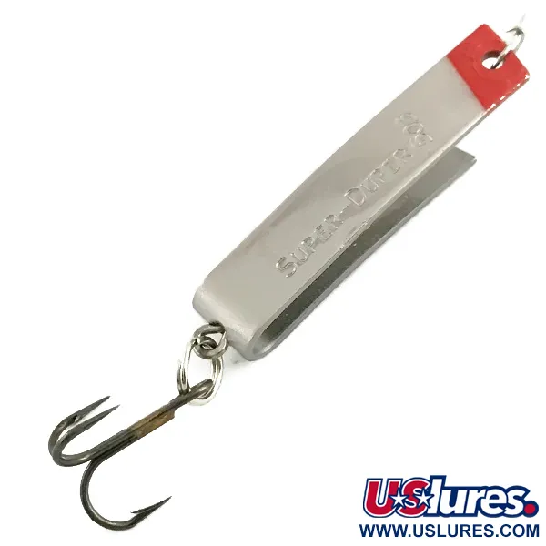 Vintage  South Bend Super-Duper 503, 1/8oz Nickel / Red fishing spoon #5950