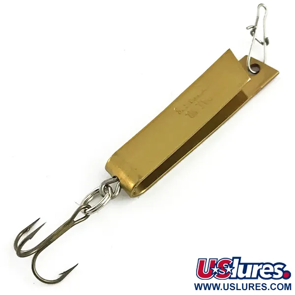 Vintage  South Bend Super-Duper 502, 3/32oz Gold / Red fishing spoon #5952