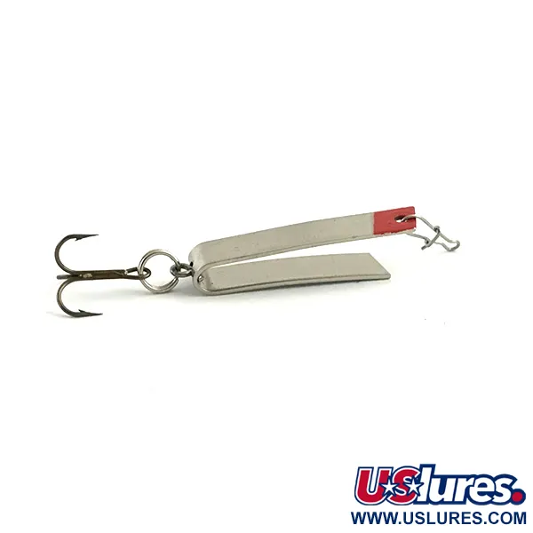 Vintage   Luhr Jensen Super-Duper 502, 3/32oz Nickel / Red fishing spoon #5953