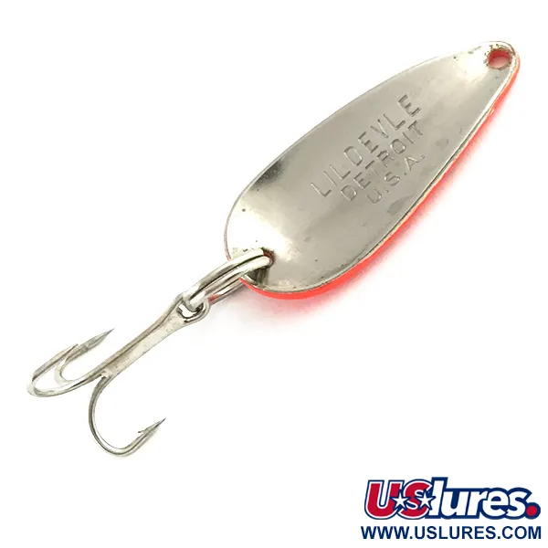 Vintage  Eppinger Dardevle LILDEVLE UV, 1/8oz Red / Black / Nickel fishing spoon #5963