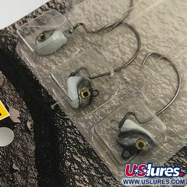  Other DUH!!! Head (jig heads kit), 1/4oz White / Black Metallic with Blue Glitter fishing #6047