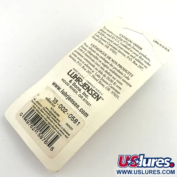  Luhr Jensen Loco 2, 1/4oz White Pearl / Hologram Green to Pink fishing spoon #5974