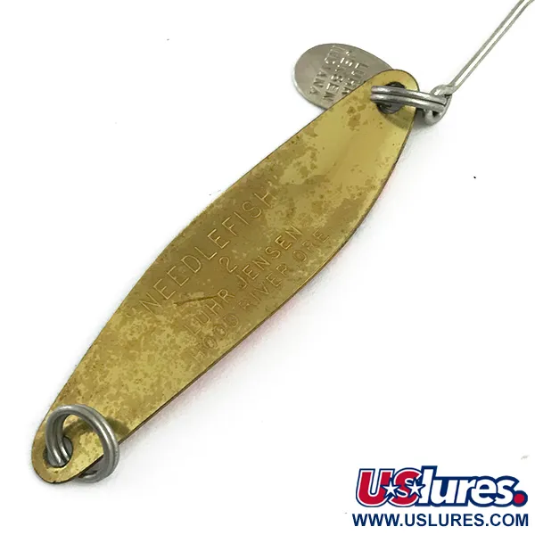 Vintage  Luhr Jensen Needlefish 2, 3/32oz Fire Tiger fishing spoon #5975