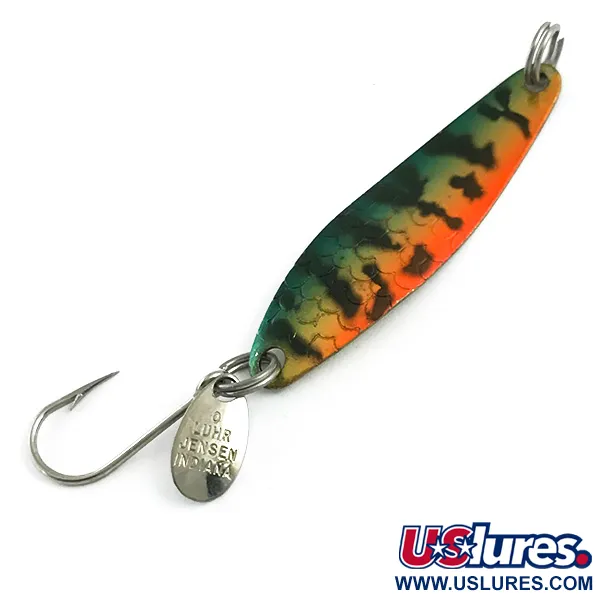 Vintage  Luhr Jensen Needlefish 2, 3/32oz Fire Tiger fishing spoon #5975