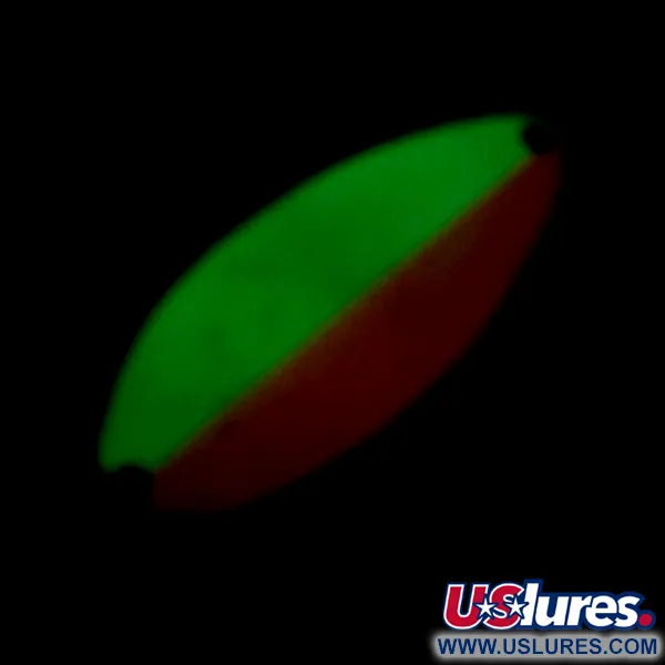 Vintage  Seneca Little Cleo (Hula Girl) Glow, 2/3oz White / Orange / Nickel fishing spoon #5982