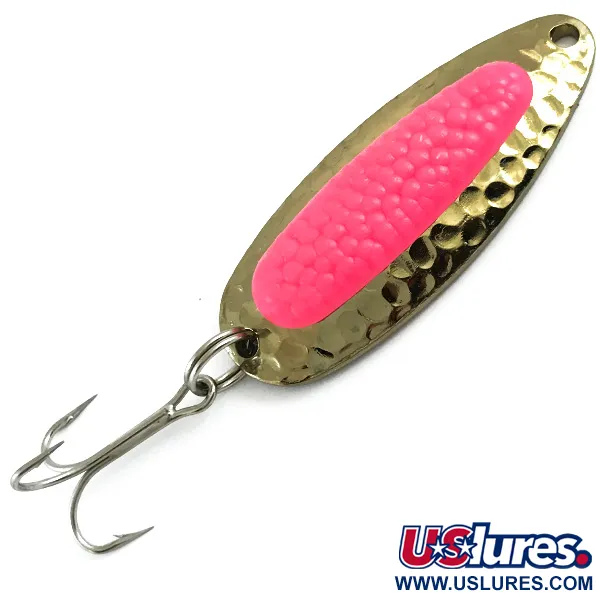 Vintage   Blue Fox Pixee UV, 1/2oz Gold / Pink fishing spoon #5983