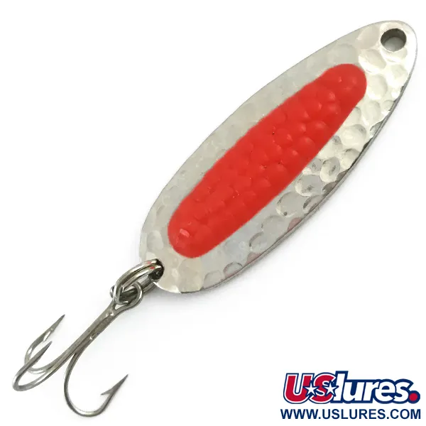 Vintage   Blue Fox Pixee UV, 1/4oz Hammered Nickel / Pink fishing spoon #5985