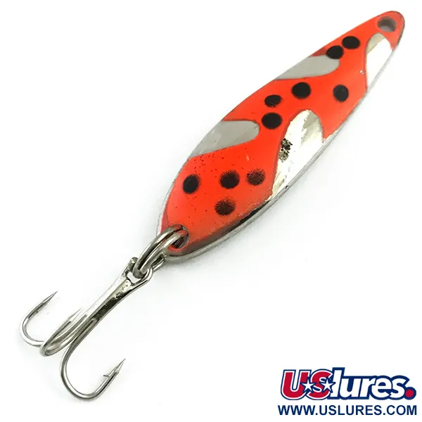 Vintage  Acme Fiord Spoon, 1/4oz Nickel / Red fishing spoon #6012