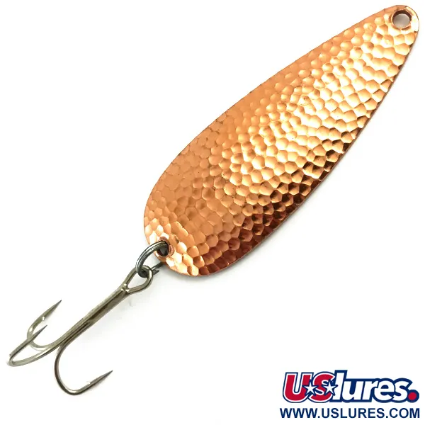 Vintage  Worth Chippewa Steel Spoon, 1/2oz Hammered Copper fishing spoon #6026