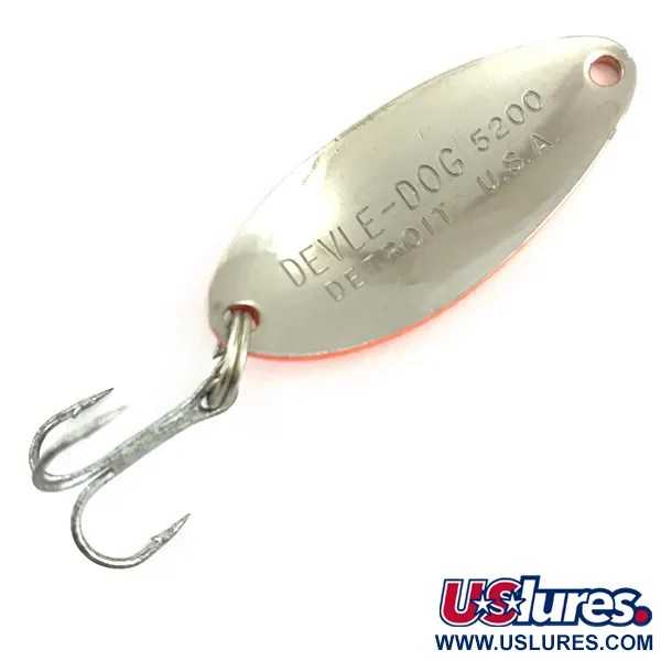 Vintage  Eppinger Dardevle Devle Dog 5200 UV, 1/4oz Red / Black / Nickel fishing spoon #6029