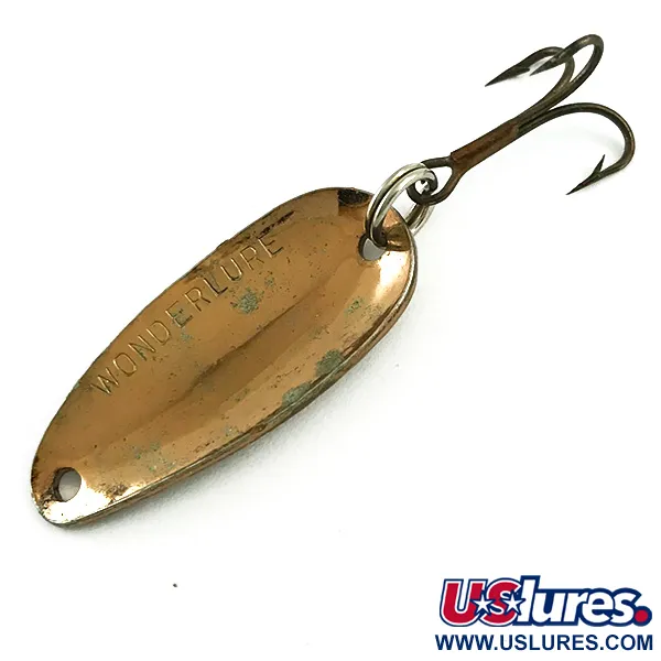 Vintage  Acme Wonderlure, 3/16oz Hammered Copper fishing spoon #6058