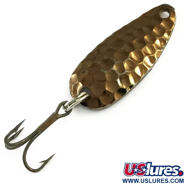 Vintage  Acme Wonderlure, 3/16oz Hammered Copper fishing spoon #6058