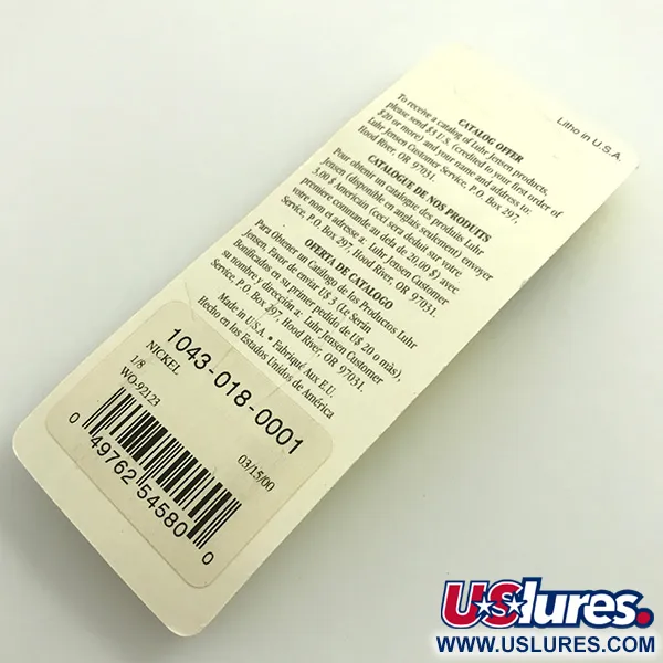   Luhr Jensen Lil Minno, 1/8oz Nickel fishing spoon #6070