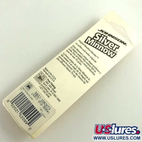   Weedless Johnson Silver Minnow, 1/2oz Rainbow Perch fishing spoon #6071