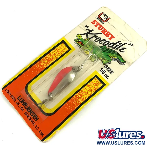  Luhr Jensen Krocodile Stubby UV, 3/16oz Nickel / Orange / UV Glow in UV light, Fluorescent fishing spoon #6085