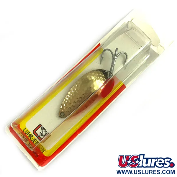  Luhr Jensen Krocodile Stubby, 2/3oz Hammered Gold / Red fishing spoon #6086
