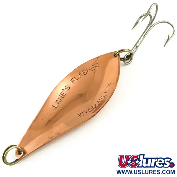 Vintage  Lanes Tackle & Bait Lane's Flasher, 2/3oz Copper fishing spoon #6095