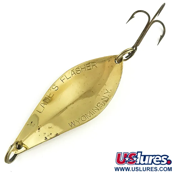 Vintage  Lanes Tackle & Bait Lane's Flasher, 1/2oz Brass fishing spoon #6096