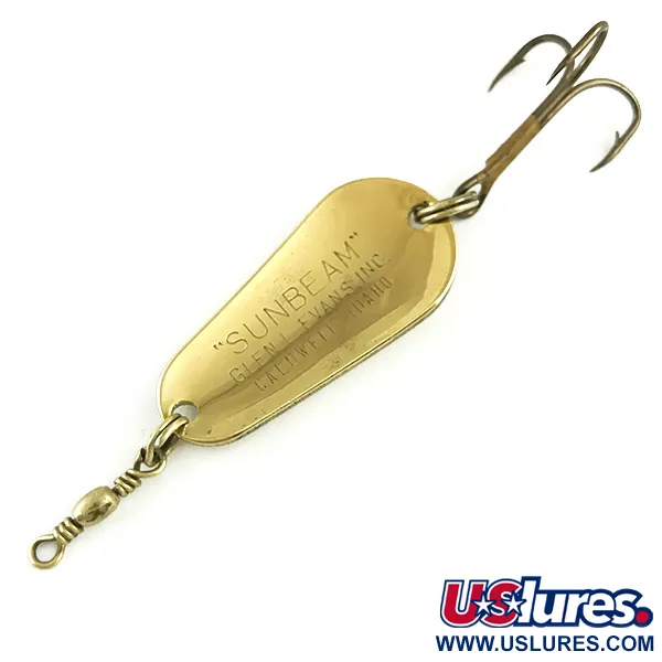 Vintage  Glen Evans Glen L Evans​ Sunbeam, 1/3oz Gold fishing spoon #6097