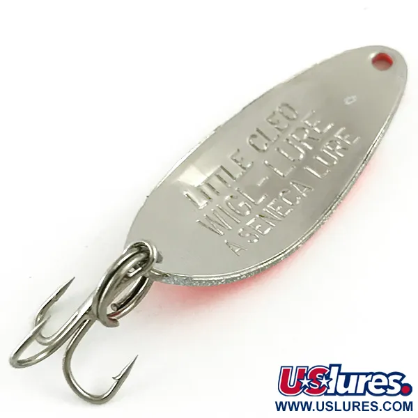 Vintage  Seneca Little Cleo UV, 1/4oz Orange / Nickel fishing spoon #6108