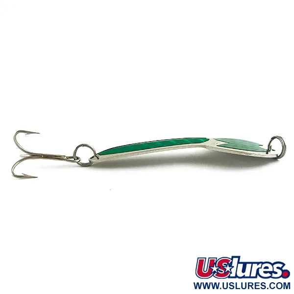 Vintage   Glen Evans Loco 4, 3/4oz Nickel / Green fishing spoon #6110