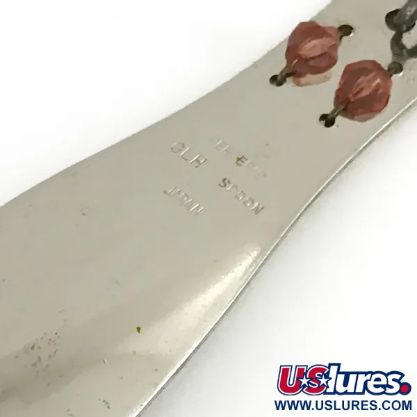 Vintage   Herter's GLH Canadian Spoon , 1oz Nickel / Red Eyes fishing spoon #6144