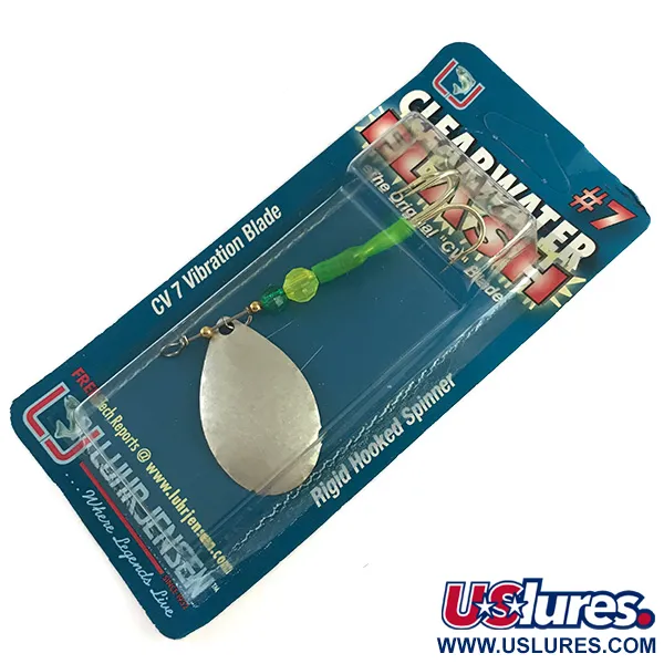  Luhr Jensen ClearWater Flash UV, 1/4oz Silver / Hammered Silver / Fluorescent Green spinning lure #6154