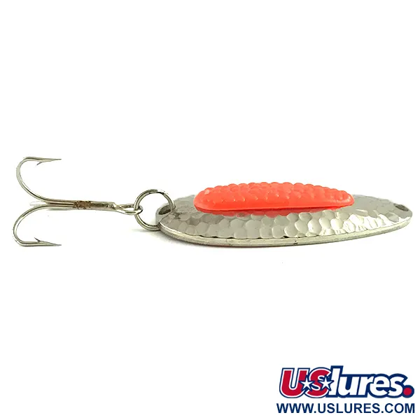 Vintage   Blue Fox Pixee UV, 3/4oz Hammered Nickel / Orange fishing spoon #6158