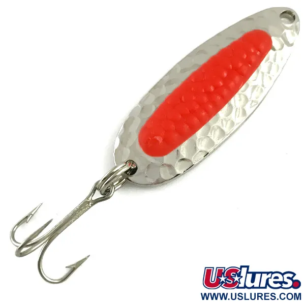 Vintage   Blue Fox Pixee UV​ , 1/4oz Hammered Nickel / Pink fishing spoon #6172