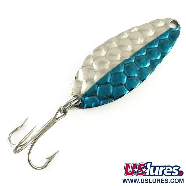 Vintage   Acme Little Cleo, 1/4oz Nickel / Blue fishing spoon #6179