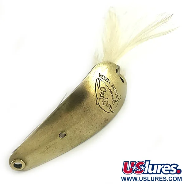Vintage   Weedless Weezel bait Rex Spoon, 2/5oz Brass / Black fishing spoon #6181