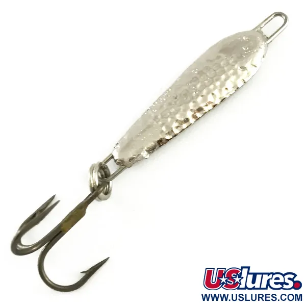 Vintage  Unknown Jig Lure, 3/16oz Hammered Nickel fishing spoon #6183