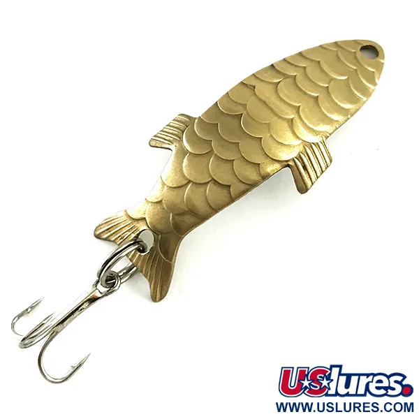Vintage  Al's gold fish Pee Bee, 1/4oz Brass fishing spoon #6185