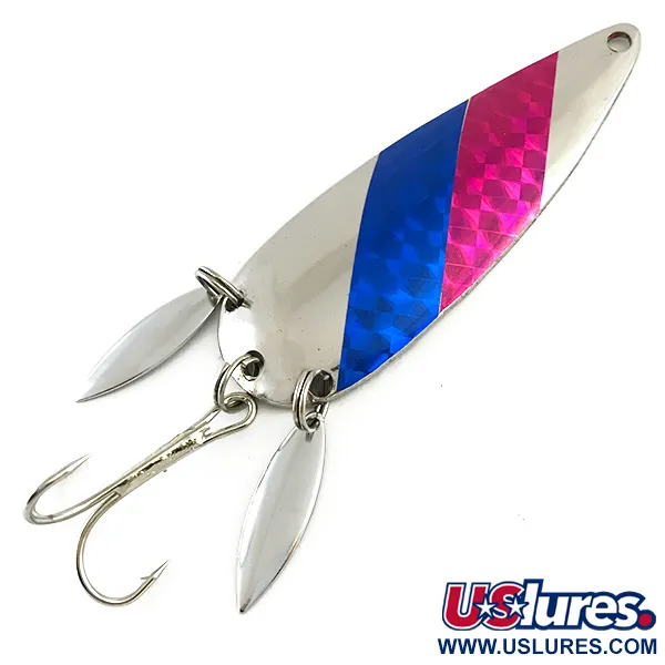 Vintage   Marathon (with sonic blades), 3/5oz Nickel / Red / Blue fishing spoon #6188