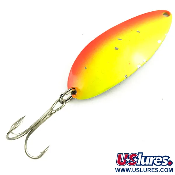 Vintage  Seneca Little Cleo (Hula Girl), 1/2oz Yellow / Orange / Nickel fishing spoon #6202