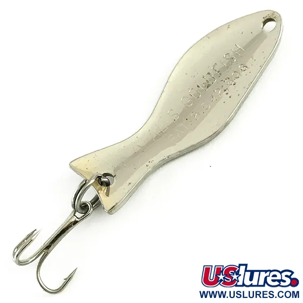 Vintage   Al's gold fish, 1/4oz Nickel fishing spoon #6206