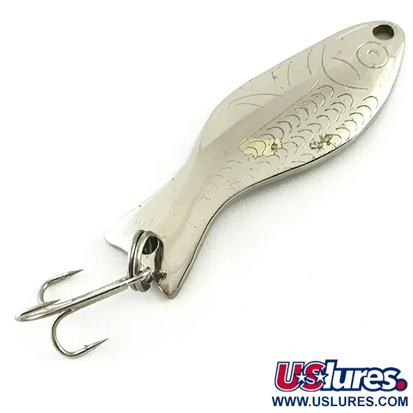 Vintage   Al's gold fish, 1/4oz Nickel fishing spoon #6206