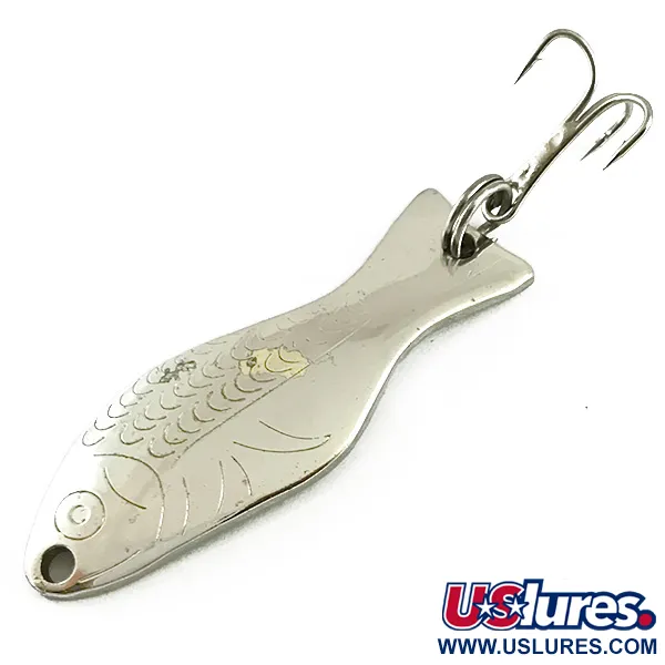 Vintage   Al's gold fish, 1/4oz Nickel fishing spoon #6206