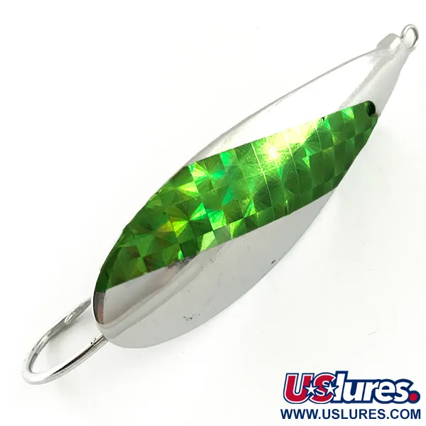 Vintage   Weedless Herter's Olson minnow, 2/5oz Nickel / Green fishing spoon #6215