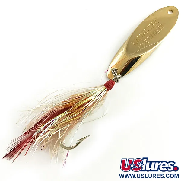 Vintage  Acme Kastmaster with Glowing Tail, 1/2oz Gold fishing spoon #6219