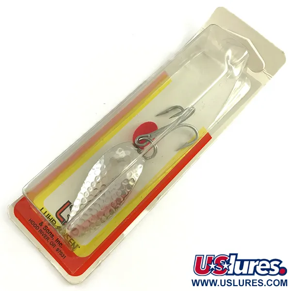   Luhr Jensen Krocodile Stubby, 2/3oz Hammered Nickel fishing spoon #6221