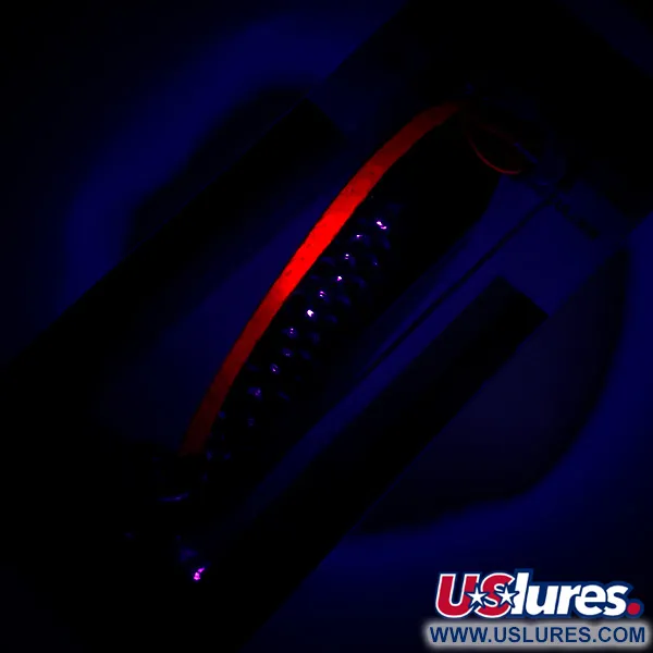  Luhr Jensen Krocodile Die #4 UV, 1/2oz Hammered Brass / Red UV Glow in UV light, Fluorescent fishing spoon #6228