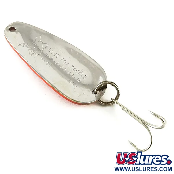 Vintage   Blue Fox Tor-P-Do, 1/2oz Red / Black / Nickel fishing spoon #6234