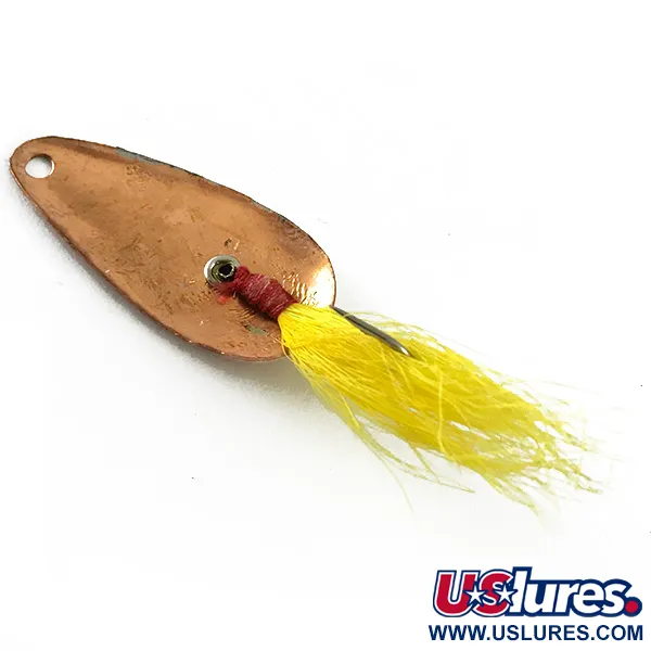 Vintage   Weedless Weber, 1/16oz Hammered Copper fishing spoon #6242