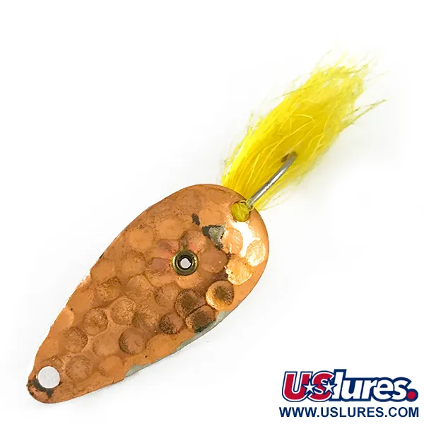 Vintage   Weedless Weber, 1/16oz Hammered Copper fishing spoon #6242