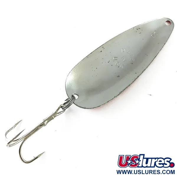 Vintage  Worth Chippewa, 1/2oz Red / White / Nickel fishing spoon #6244