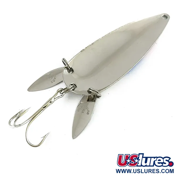 Vintage   Marathon (with sonic blades), 3/5oz Nickel / Red / Blue fishing spoon #6249