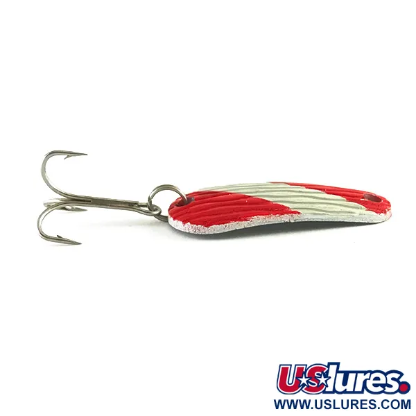Vintage   Herter's Hudson bay spoon, 1/4oz Red / White / Nickel fishing spoon #6261