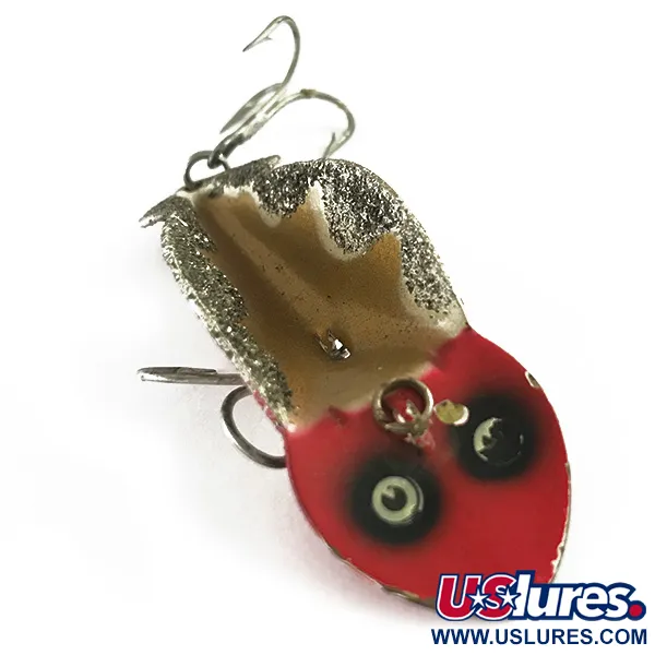 Vintage   Buck Perry Spoonplug, 1/3oz Red / Gold / Glitter Silver fishing spoon #6263